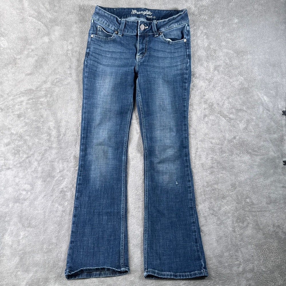 Wrangler Boot Cut Jeans Women 5x32 Blue Denim Mid Rise Stretch 09MWZDO